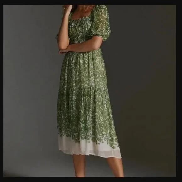 Anthropologie | Dresses | By Anthropologie Petite Green Square Neck Midi Dress Sz Petite Xs Nwt | Poshmark Anthropologie | Dresses | By Anthropologie Petite Green Square Neck Midi Dress Sz Petite Xs Nwt | Poshmark